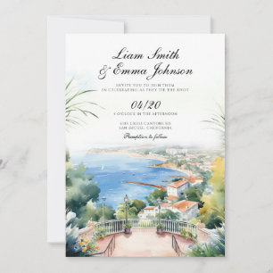 The Cote d'Azur landscape Wedding Invitation