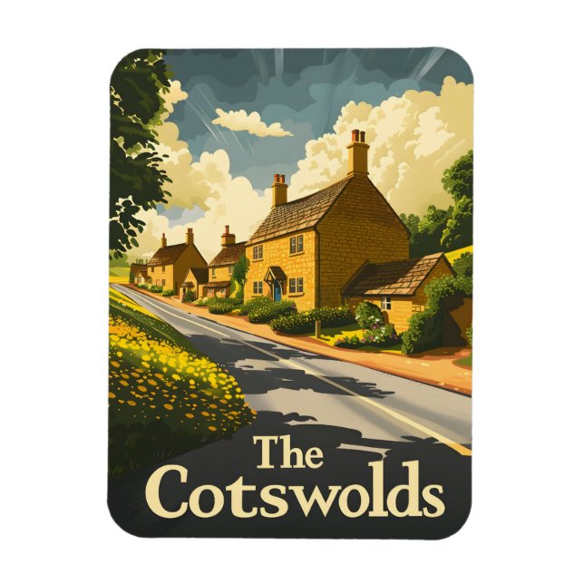 The Cotswolds England Vintage Magnet (Vertical)