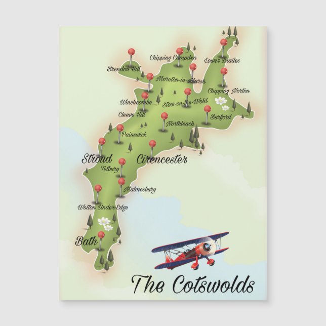 The Cotswolds Vintage Map (Front)