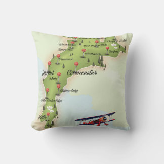 The Cotswolds Vintage Map Cushion