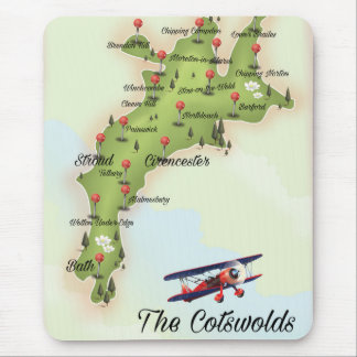 The Cotswolds Vintage Map Mouse Mat