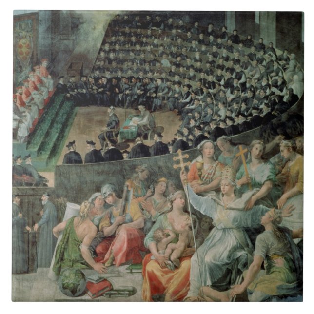 The Council of Trent, 1588-89 (fresco) Tile (Front)