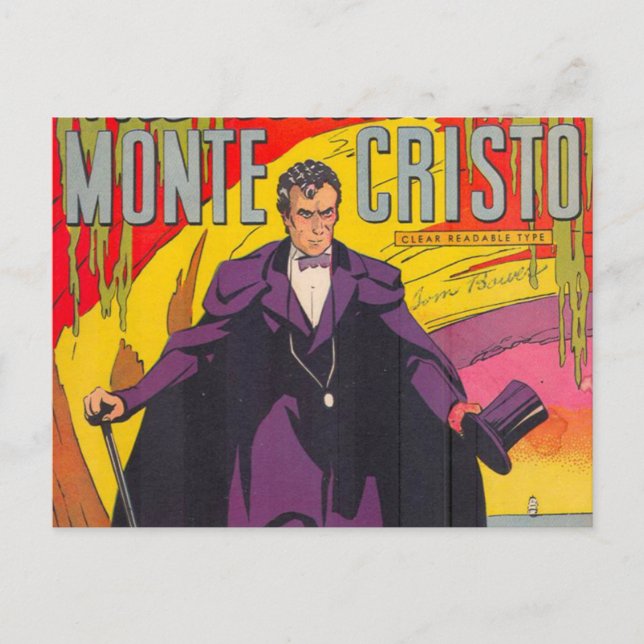 The Count of Monty Cristo Comic Postcard (Front)