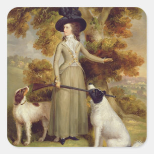 The Countess of Effingham with Gun and Shooting Do Square Sticker