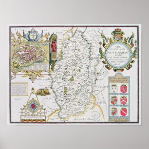 The Countie of Nottingham, engraved by Jodocus Poster