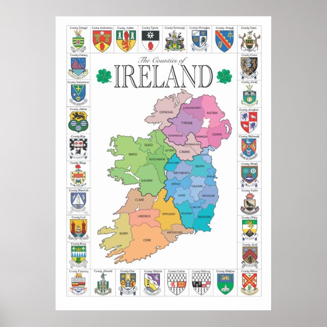The Counties of Ireland Poster (Front)