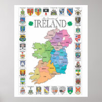 The Counties of Ireland Poster