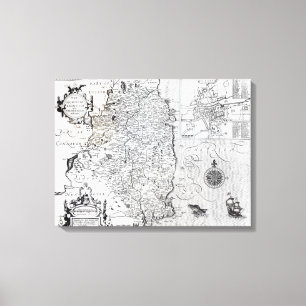 The County of Leinster with the City of Dublin Canvas Print