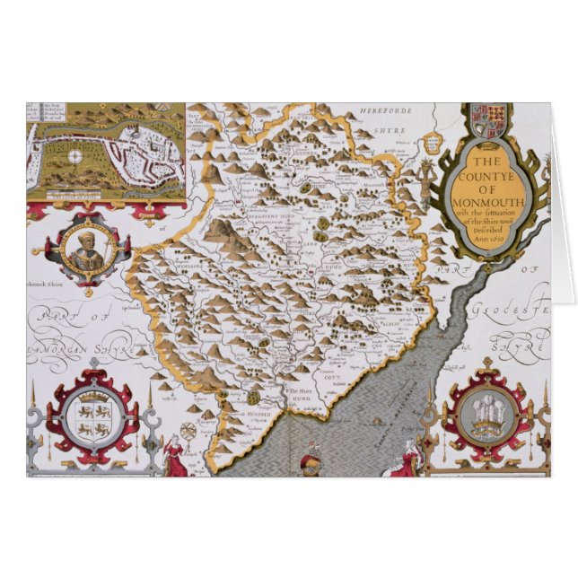 The Countye of Monmouth, engraved by Jodocus (Front Horizontal)