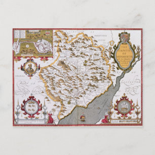 The Countye of Monmouth, engraved by Jodocus Postcard