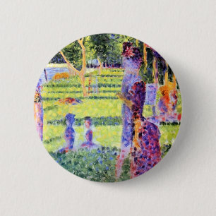 The Couple by Georges Seurat, Vintage Pointillism 6 Cm Round Badge