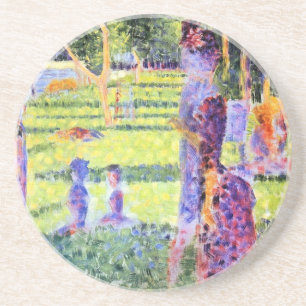 The Couple by Georges Seurat, Vintage Pointillism Coaster