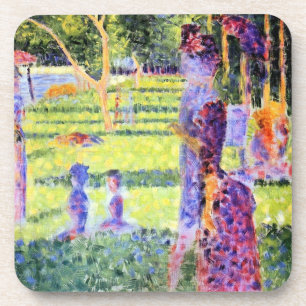 The Couple by Georges Seurat, Vintage Pointillism Coaster