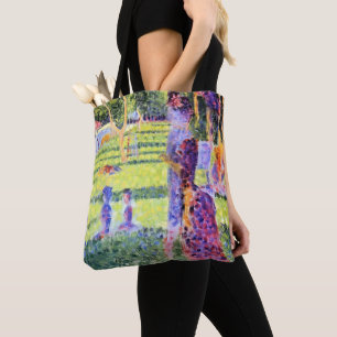 The Couple by Georges Seurat, Vintage Pointillism Tote Bag
