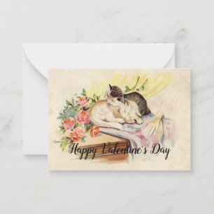 The Couple Of Cat Is Sleeping Valentine's Day Card