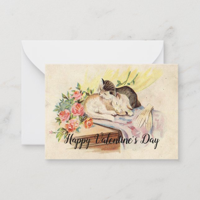 The Couple Of Cat Is Sleeping Valentine's Day Card (Front)