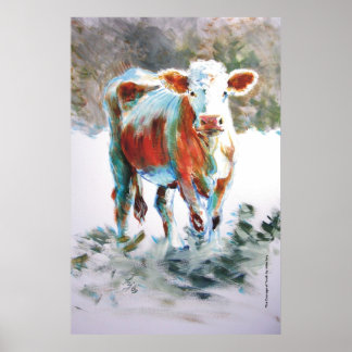 The Courage of Youth Cow Painting Poster