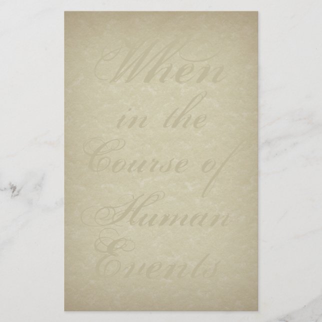 The Course of Human Events stationery (Front)