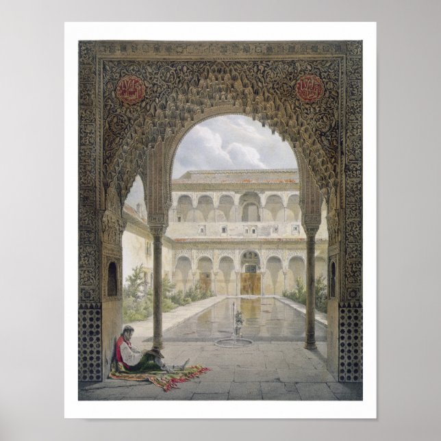 The Court of the Alberca in the Alhambra, Granada, Poster (Front)