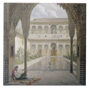 The Court of the Alberca in the Alhambra, Granada, Tile