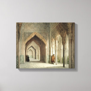 The Court Room of the Alhambra, Granada, 1853 (lit Canvas Print