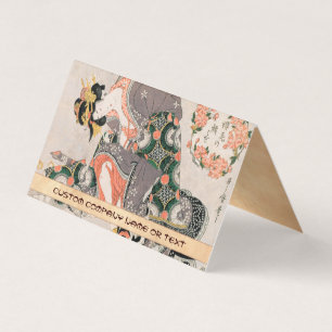 The Courtesan with cat Kitagawa Utamaro geisha Business Card