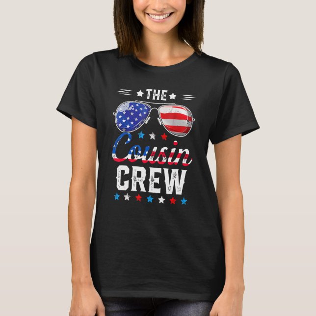 The Cousin Crew Flag American Fireworks 4th Of Jul T-Shirt (Front)