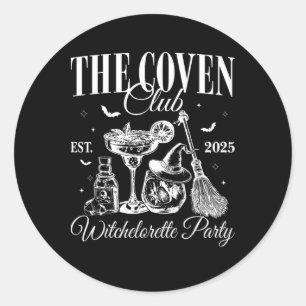 The Coven Club Witch Chelorette Est. 2025 Gothic H Classic Round Sticker