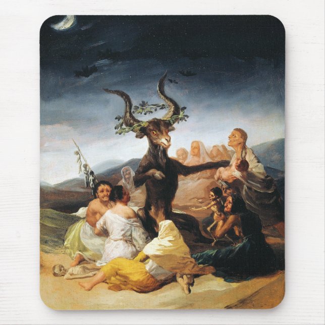 The Coven Francisco José de Goya masterpiece paint Mouse Mat (Front)