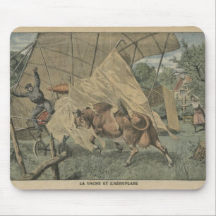 The cow and the aeroplane mouse mat