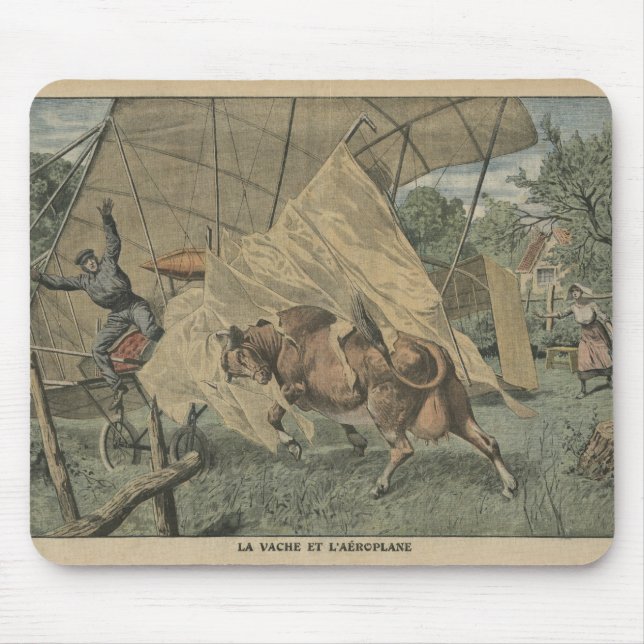 The cow and the aeroplane mouse mat (Front)