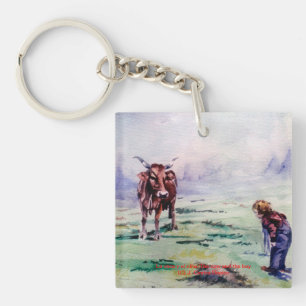 The Cow and the Child/The Cow and the Boy Key Ring
