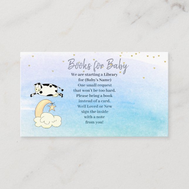 The Cow Jumped Over The Moon Boys Bring a Book Enclosure Card (Front)