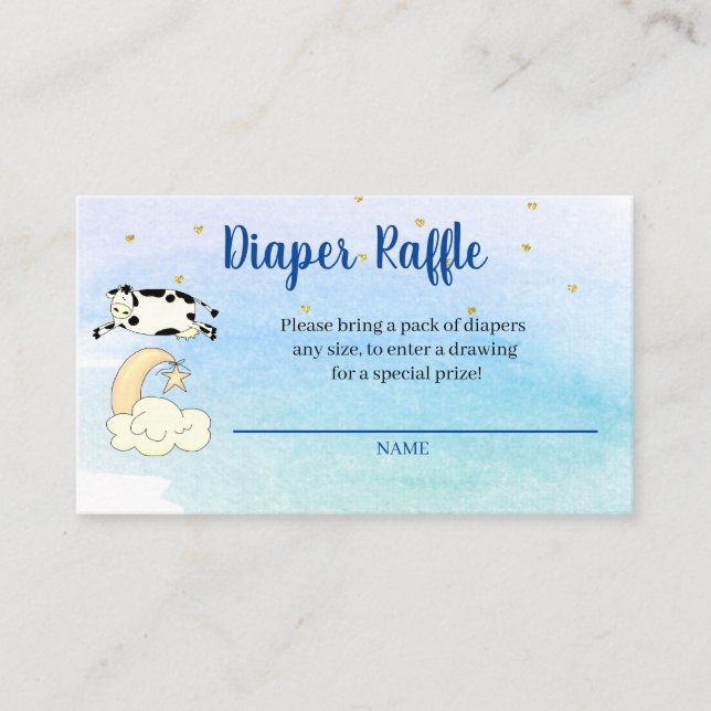 The Cow Jumped Over The Moon Diaper Raffle    Enclosure Card (Front)