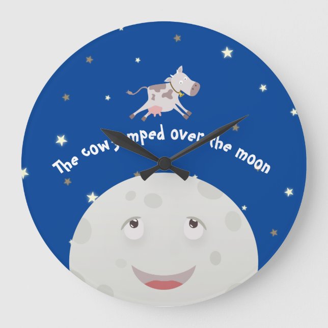 The cow jumped over the moon large clock (Front)
