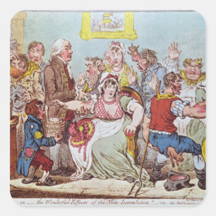 The Cow Pock or the Wonderful Effects Square Sticker