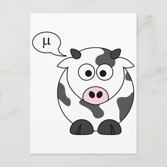 The Cow Says μ Postcard (Front)