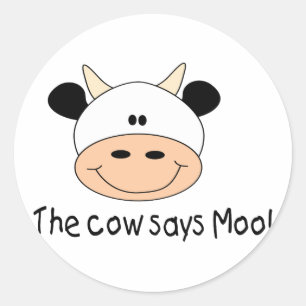The Cow Says Moo Classic Round Sticker