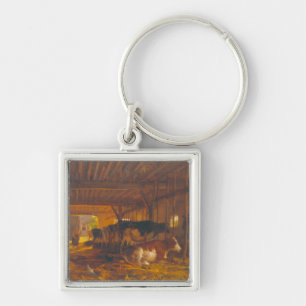 The Cow shed, 19th century Key Ring
