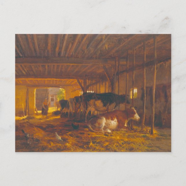 The Cow shed, 19th century Postcard (Front)
