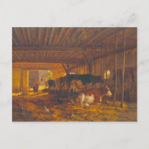 The Cow shed, 19th century Postcard