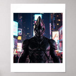 The Cowary Blue Lightning Hunter Sticker Poster