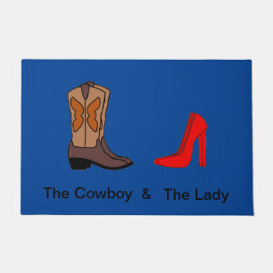 The Cowboy and The Lady Personalised Doormat