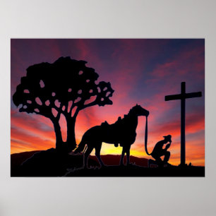 The Cowboy at the foot of the cross poster art