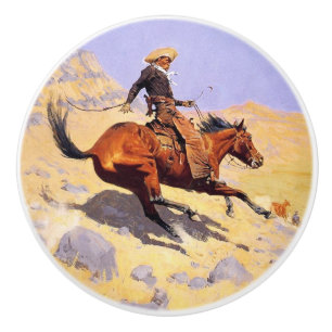 The Cowboy (by Frederic Remington) Ceramic Knob