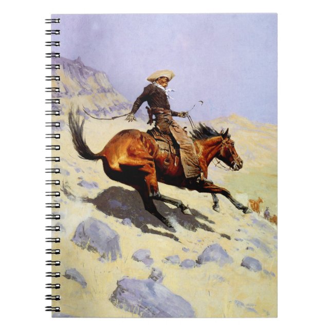 The Cowboy by Remington, Vintage Cavalry Military Notebook (Front)
