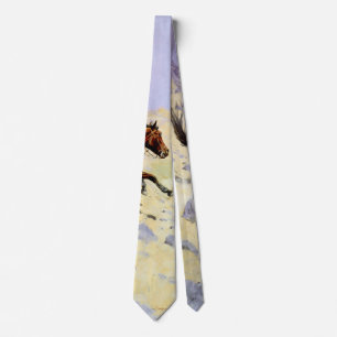 The Cowboy by Remington, Vintage Cavalry Military Tie