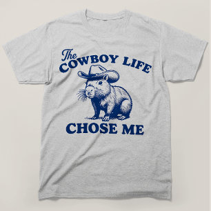The Cowboy Life Chose Me Capybara Western T-Shirt