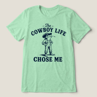 The Cowboy Life Chose Me Funny Frog Tri-Blend Shirt