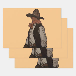 The Cowboy Magazine Cover by NC Wyeth Wrapping Paper Sheet